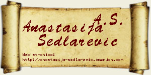 Anastasija Sedlarević vizit kartica